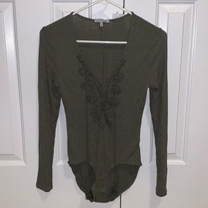 *NWT* Charlotte Russe lace up ribbed bodysuit